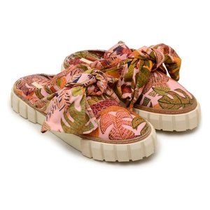 🆕FARM RIO Summer Dream Tropical Mule Sneaker Shoes Pink 7